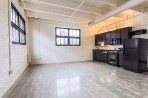 BVQ Lofts kitchen Cleveland Ohio Industrial Loft Apartment